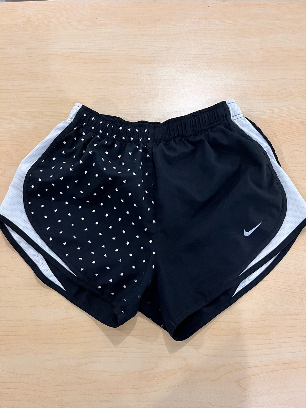Nike Black and White Star-Print Running Shorts